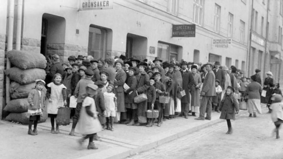 Hungerkravaller på Södermannagatan den 5 maj 1917