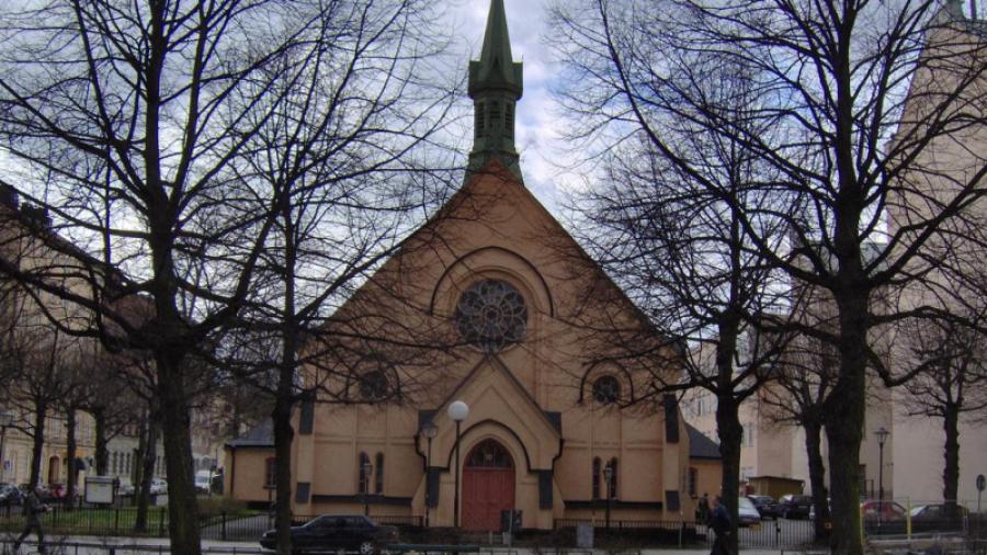 Sank Paulskyrkan invigd 1876 åt Metodistförsamlingen. Mariatorget 